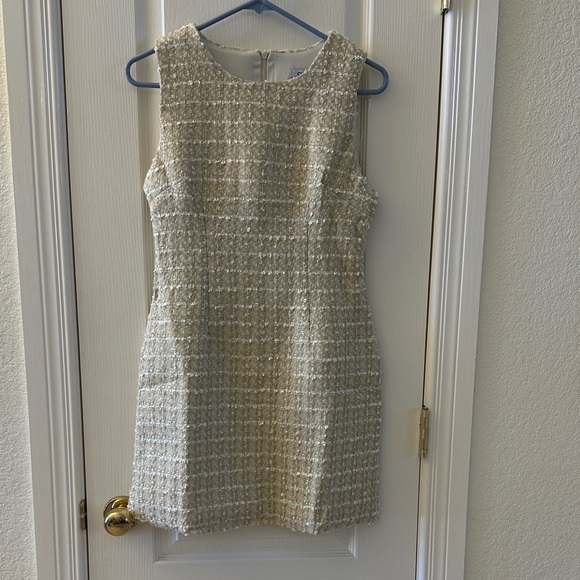 cheris Dresses & Skirts - Cheris Chic Cream Tweed Mini Dress Sz M